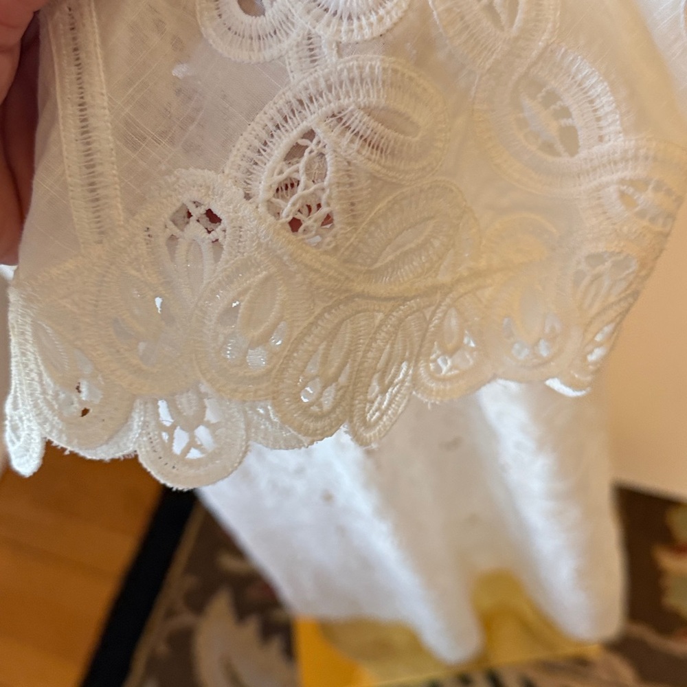 Zimmermann White Long-Sleeve Eyelet Lace Midi Dress - Picture 6 of 15